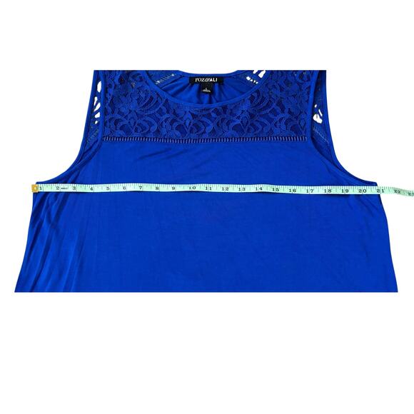 Roz & Ali Blue Lace Detail Sleevless Shirt Womens Size L - Picture 7 of 9